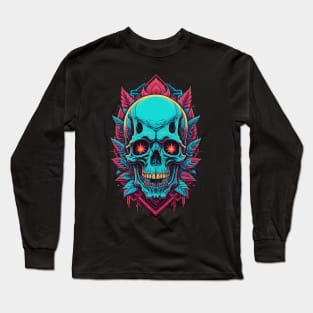 Futuristic Cyberpunk Skull Long Sleeve T-Shirt